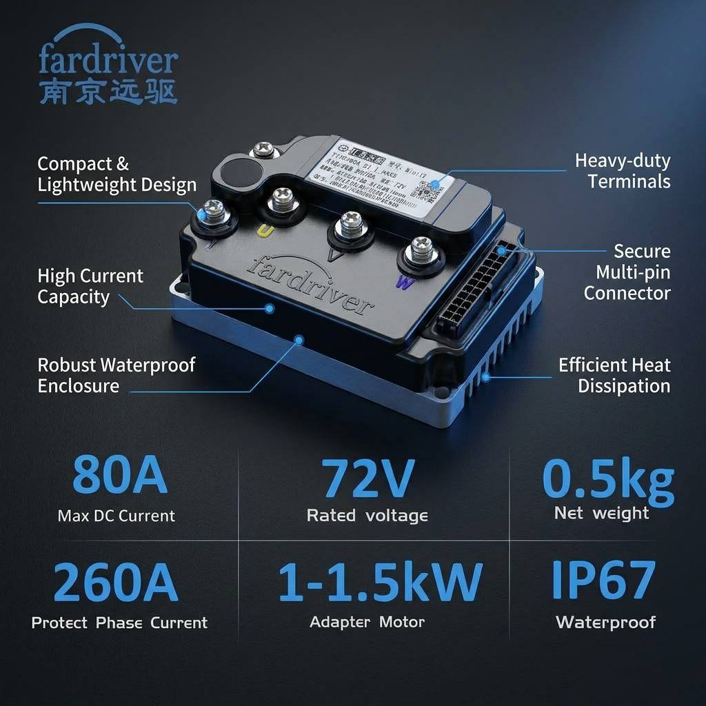 Kelly Kls7230S Controller - Fardriver ND72260 MiNi12 72V 1500W Sinusgolf
