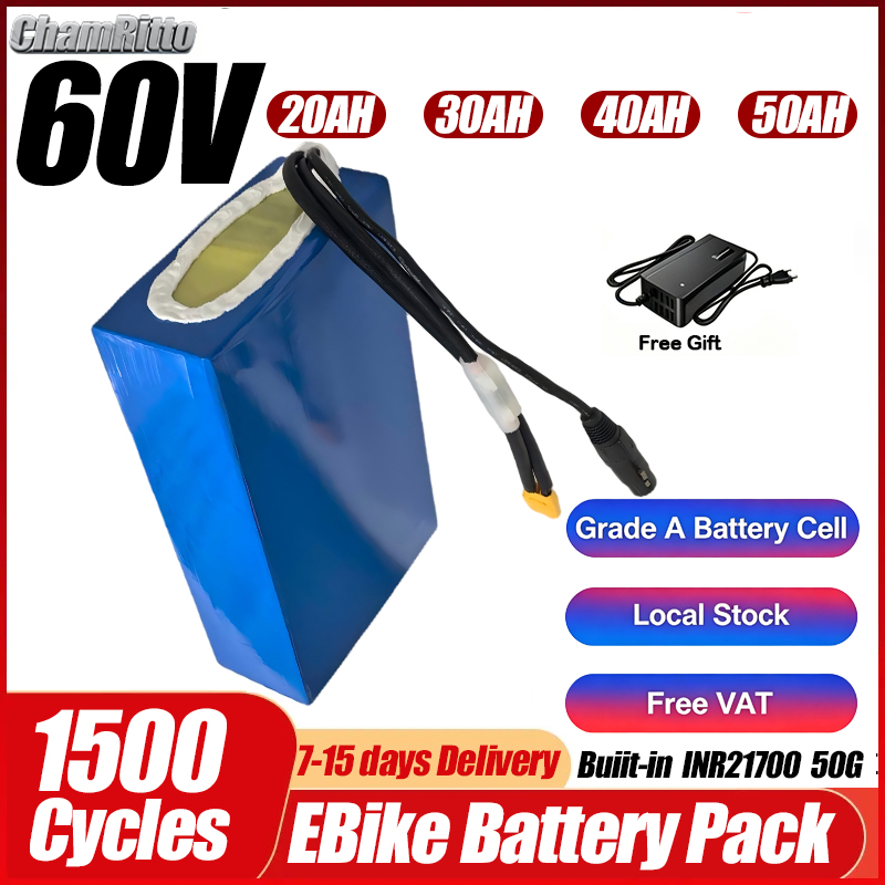 60V 1500W elektrische fiets 20 - 60V 50Ah Electric Scooter Battery recensie en prijs